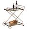 Vintiquewise Gold Metal Wine Bar Serving Cart with Rolling Wheels and Handles for Dining, Living room or Entryway QI004278 - alternate 1